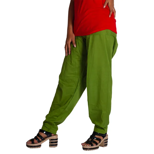 Mehendi_Green_Cotton_Relaxed_Fit_Salwar_Pant_For_Women