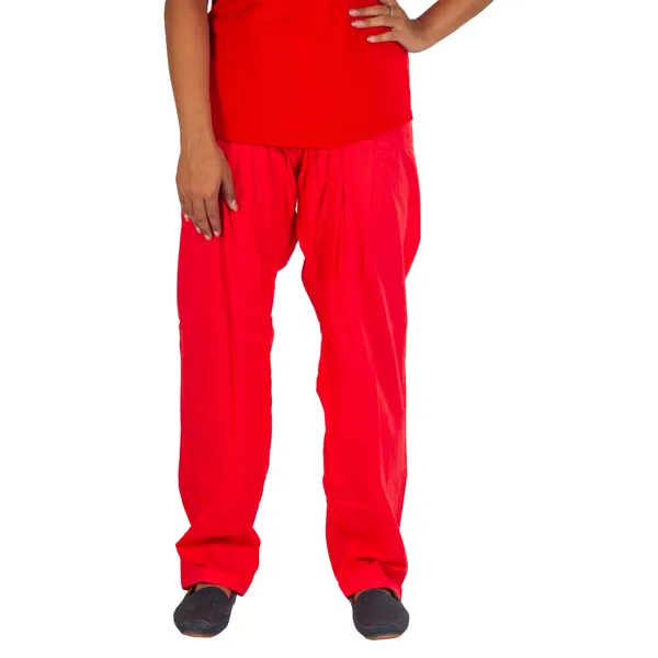 Red_Cotton_Relaxed_Fit_Salwar_Pant_For_Women