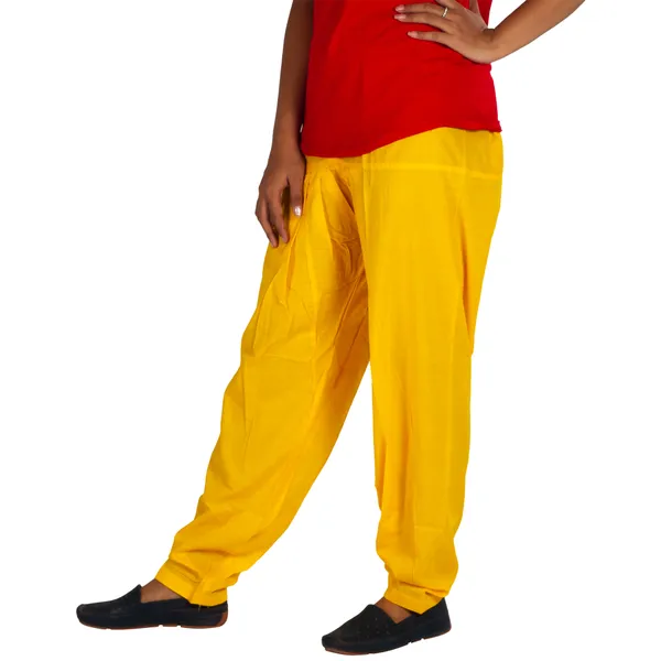Golden_Yellow_Cotton_Relaxed_Fit_Salwar_Pant_For_Women