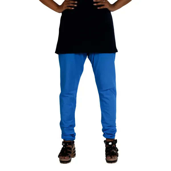 Light_Blue_Cotton_Gathered_Chudidar_Pant_For_Women