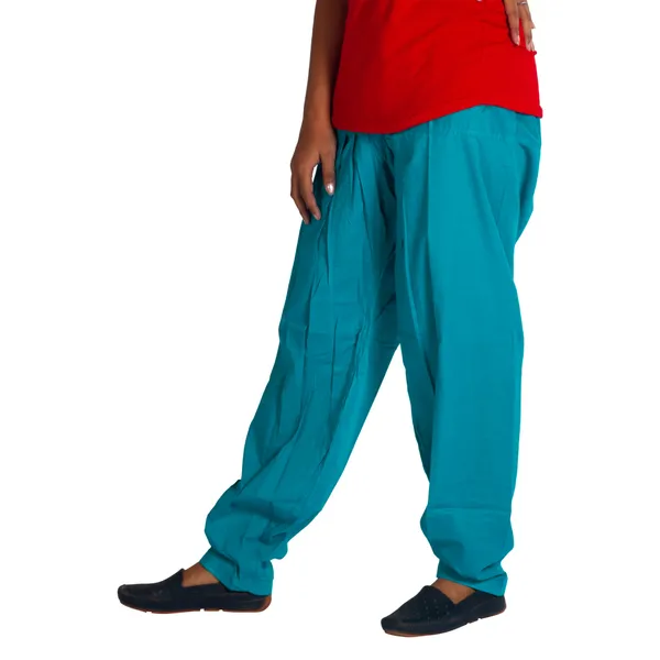 Turquoise_Cotton_Relaxed_Fit_Salwar_Pant_For_Women