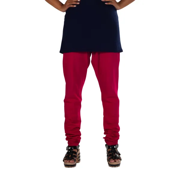 Maroon_Cotton_Gathered_Chudidar_Pant_For_Women