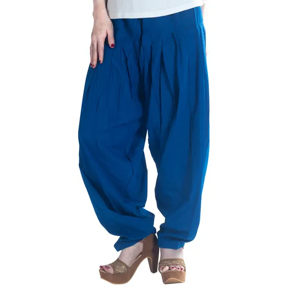 Dark_Blue_Cotton_Loose_Fit_Patiala_Pant_For_Women