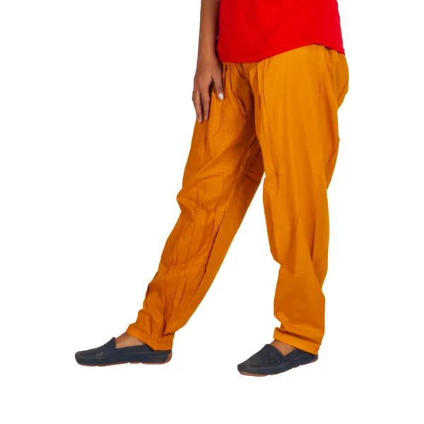 Mustard_Cotton_Relaxed_Fit_Salwar_Pant_For_Women