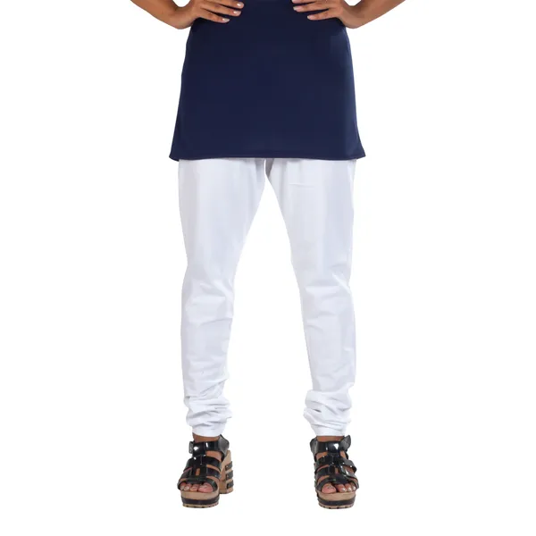 White_Cotton_Gathered_Chudidar_Pant_For_Women