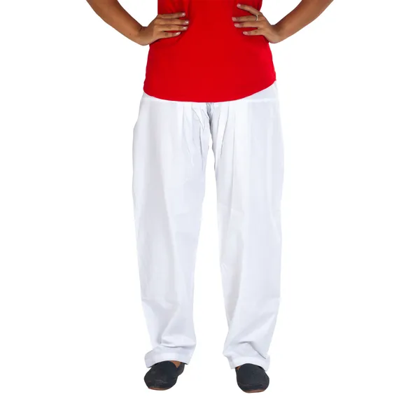 White_Cotton_Relaxed_Fit_Salwar_Pant_For_Women
