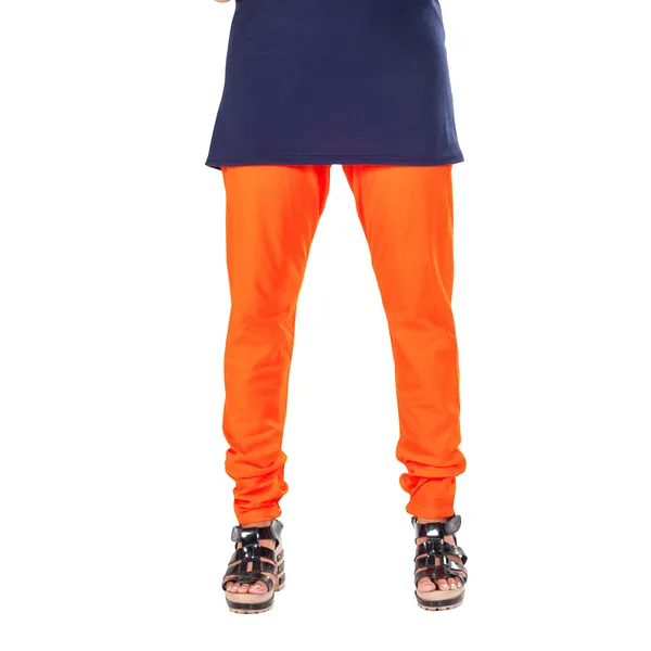 Orange_Cotton_Gathered_Chudidar_Pant_For_Women