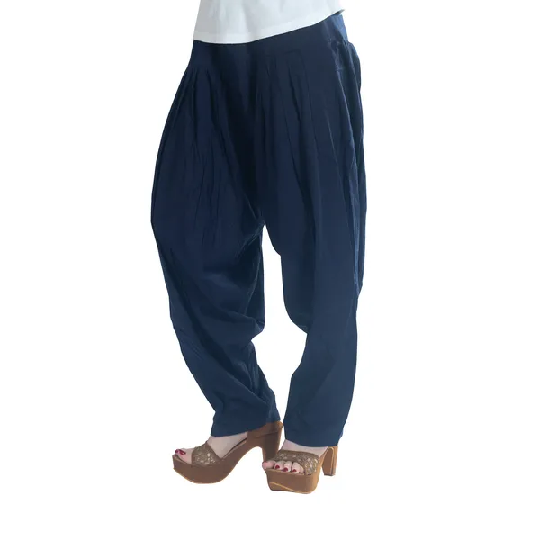 Navy_Cotton_Loose_Fit_Patiala_Pant_For_Women