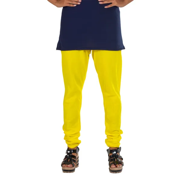 Yellow_Cotton_Gathered_Chudidar_Pant_For_Women