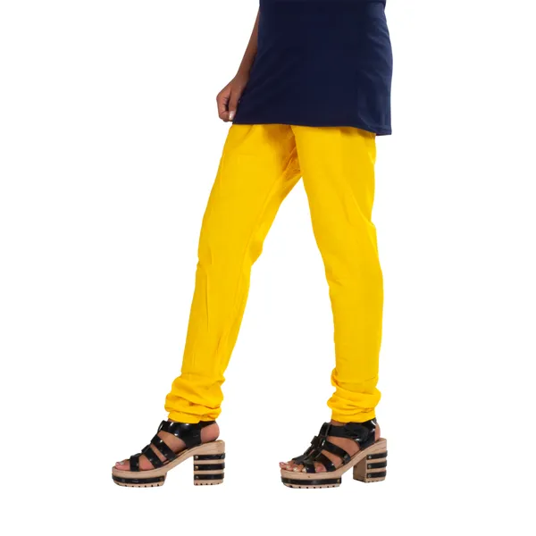 Golden_Yellow_Cotton_Gathered_Chudidar_Pant_For_Women