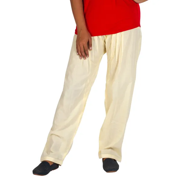 Cream_Cotton_Relaxed_Fit_Salwar_Pant_For_Women