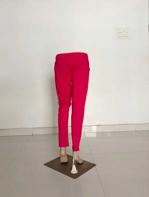Pink_Cotton_Lycra_Slim_Fit_Kurti_Pant_For_Women