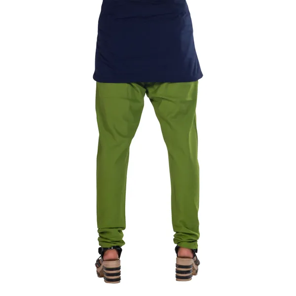 Mehendi_Green_Cotton_Gathered_Chudidar_Pant_For_Women