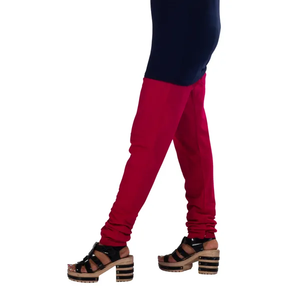 Maroon_Cotton_Gathered_Chudidar_Pant_For_Women
