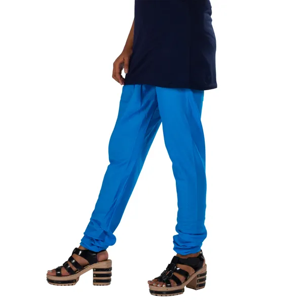 Light_Blue_Cotton_Gathered_Chudidar_Pant_For_Women