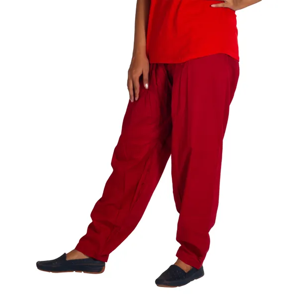Maroon_Cotton_Relaxed_Fit_Salwar_Pant_For_Women