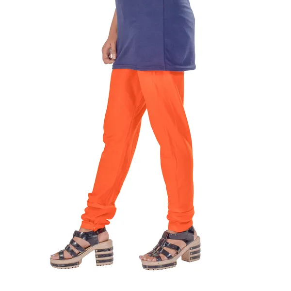 Orange_Cotton_Gathered_Chudidar_Pant_For_Women