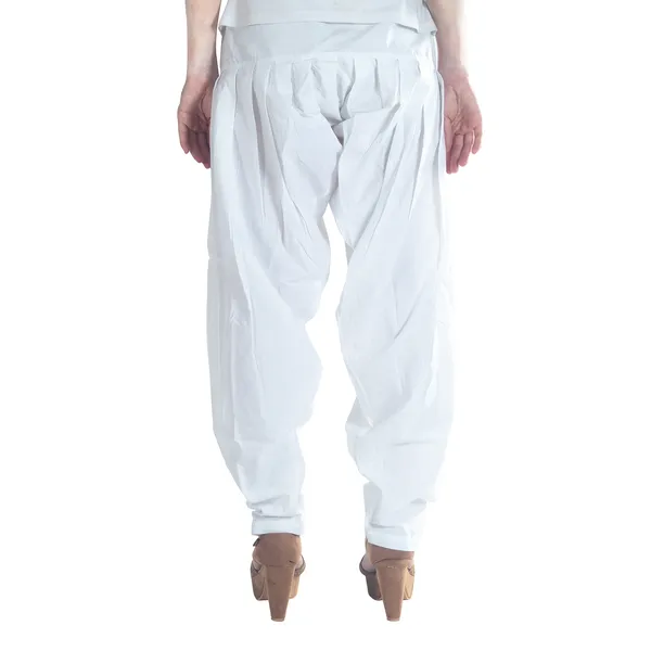 White_Cotton_Loose_Fit_Patiala_Pant_For_Women