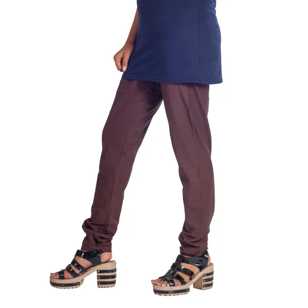 Brown_Cotton_Gathered_Chudidar_Pant_For_Women