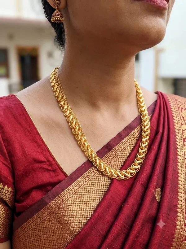 Gold_Brass_Woven_Link_Chain_For_Men