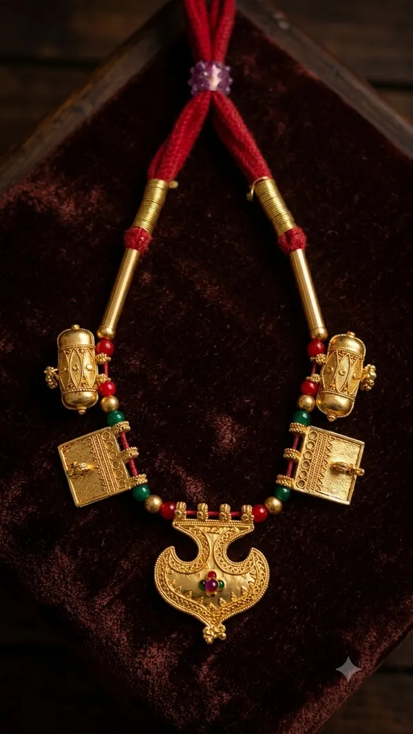 Multicolor_Brass_Temple_Motif_Traditional_Necklace_For_Women