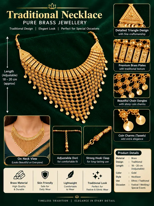 Gold_Brass_Traditional_Coin_Tassel_Necklace_For_Women