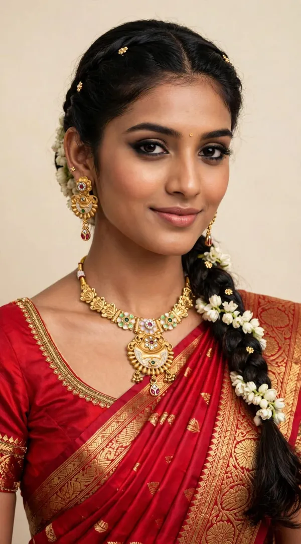 Gold_Brass_Temple_Motif_Necklace_And_Earrings_Set_For_Women