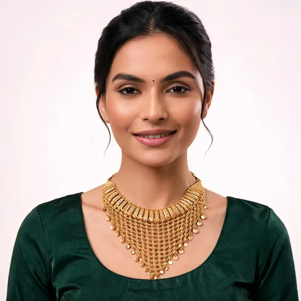 Gold_Brass_Traditional_Coin_Tassel_Necklace_For_Women