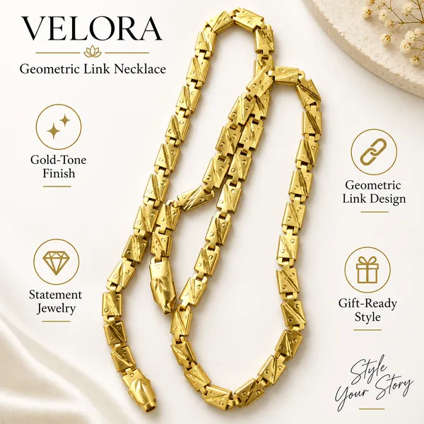 Gold_Brass_Geometric_Link_Chain_Necklace_For_Men