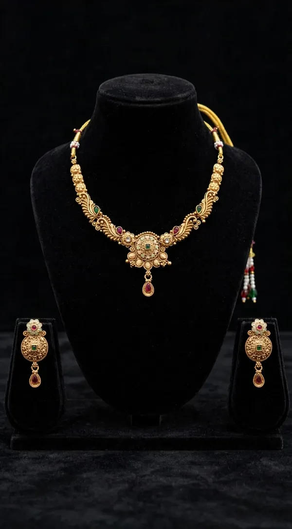 Gold_Brass_Multicolor_Stone_Temple_Necklace_Set_For_Women