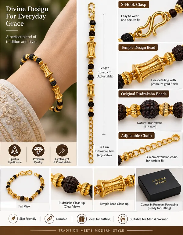 Black_Gold_Brass_Rudraksha_Adjustable_Bracelet_For_Men