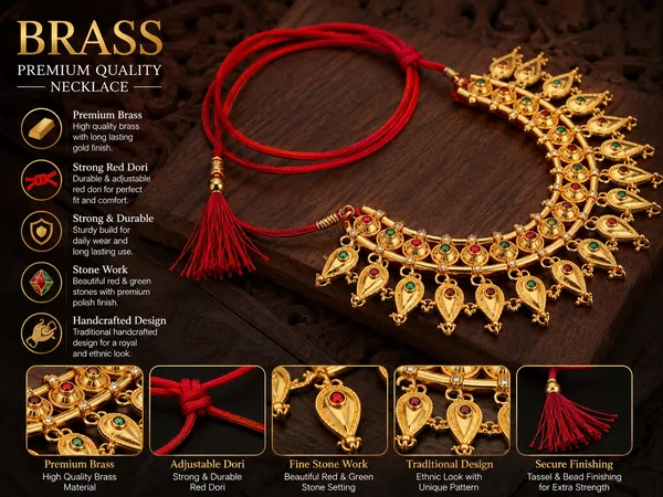 Gold_Brass_Ornate_Teardrop_Traditional_Necklace_For_Women
