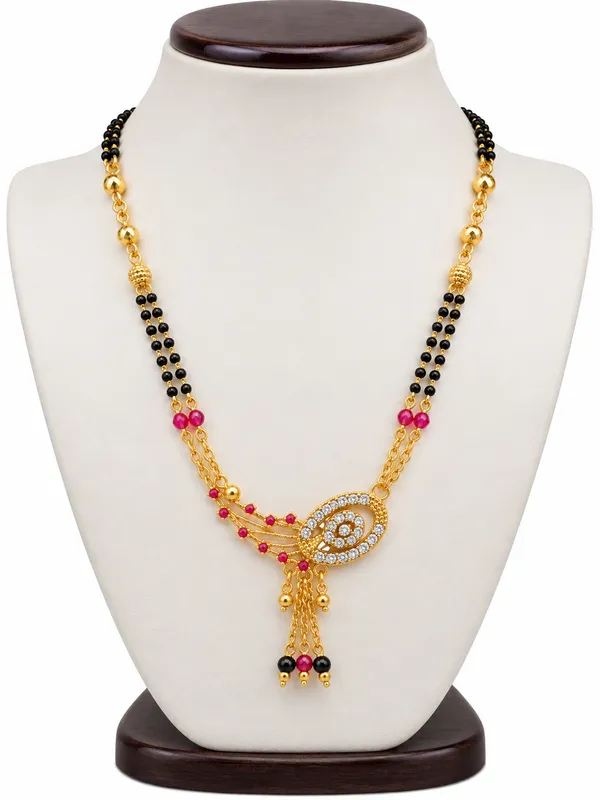 Multicolor_Brass_Black_Pink_Beaded_Mangalsutra_Necklace_For_Women