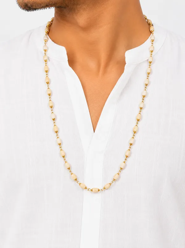 White_Wood_Gold-Tone_Tasbih_Prayer_Bead_Mala_For_Unisex_-_Pack_of_2