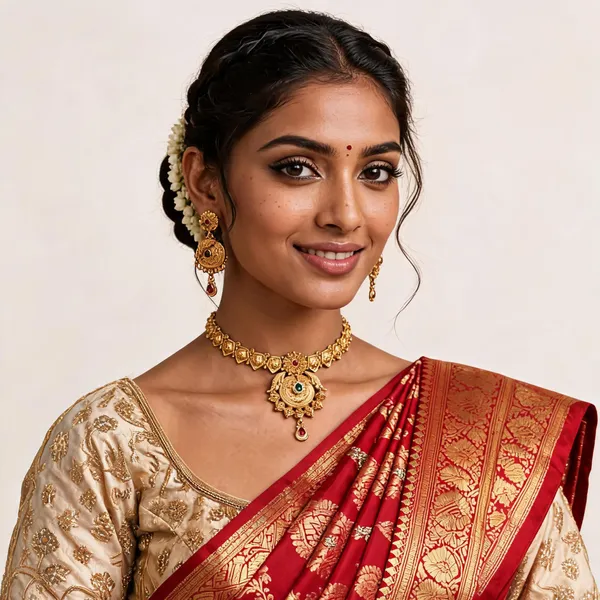 Gold_Brass_Traditional_Necklace_And_Earrings_Set_For_Women