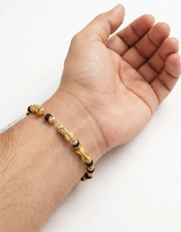 Black_Gold_Brass_Rudraksha_Adjustable_Bracelet_For_Men