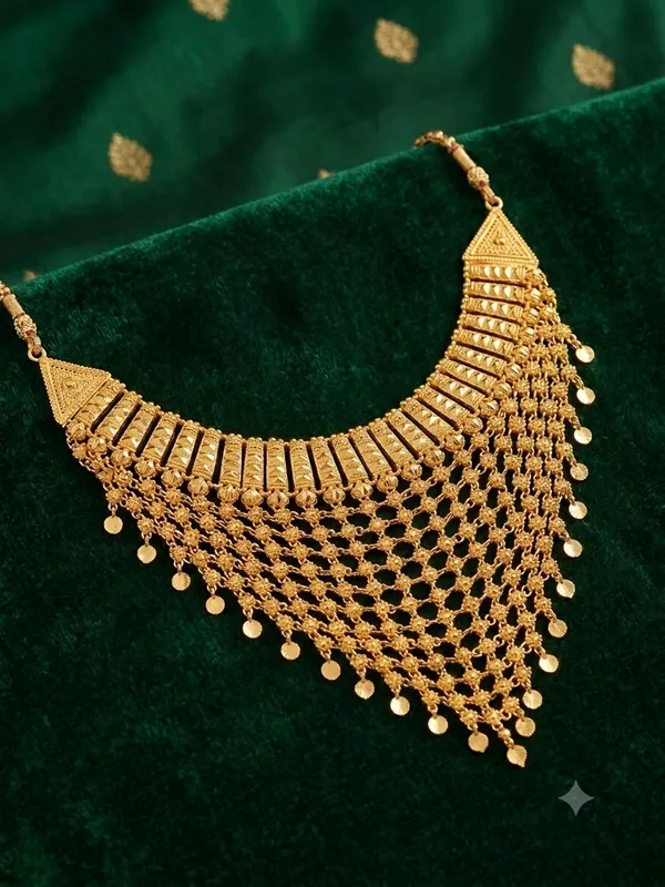 Gold_Brass_Traditional_Coin_Tassel_Necklace_For_Women