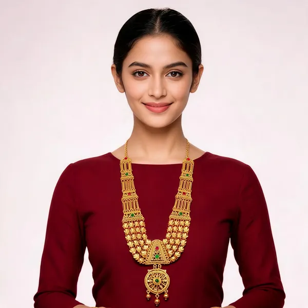 Gold_Brass_Temple_Traditional_Long_Necklace_For_Women