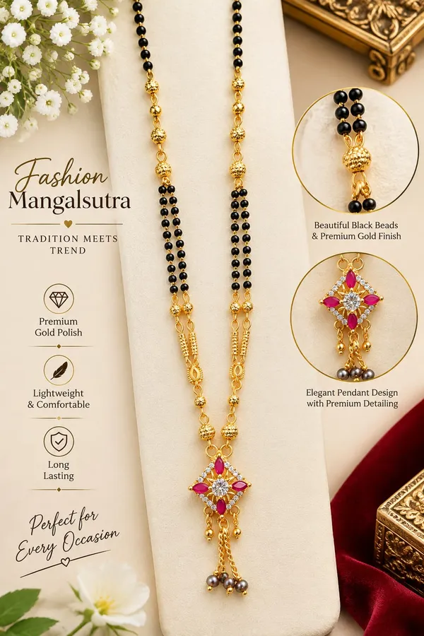 Gold_&_Black_Brass_Floral_Stone_Mangalsutra_Necklace_For_Women