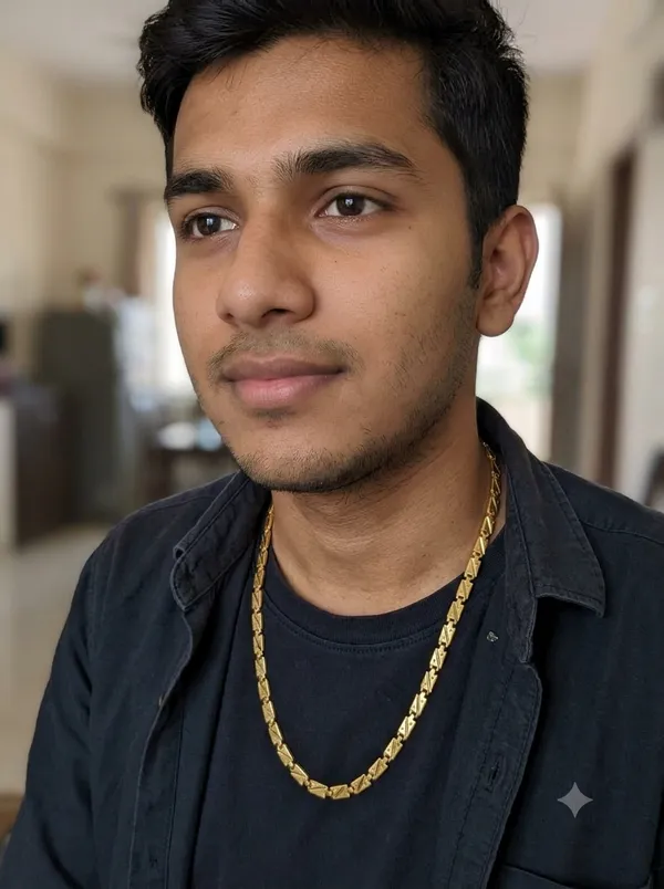 Gold_Brass_Geometric_Link_Chain_Necklace_For_Men