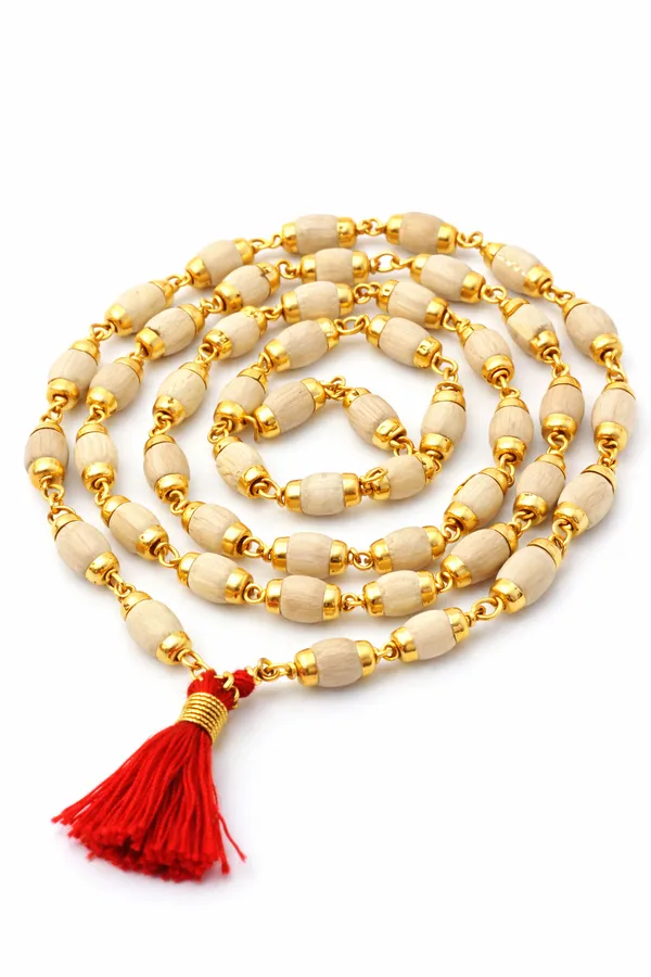 White_Wood_Gold-Tone_Tasbih_Prayer_Bead_Mala_For_Unisex_-_Pack_of_2