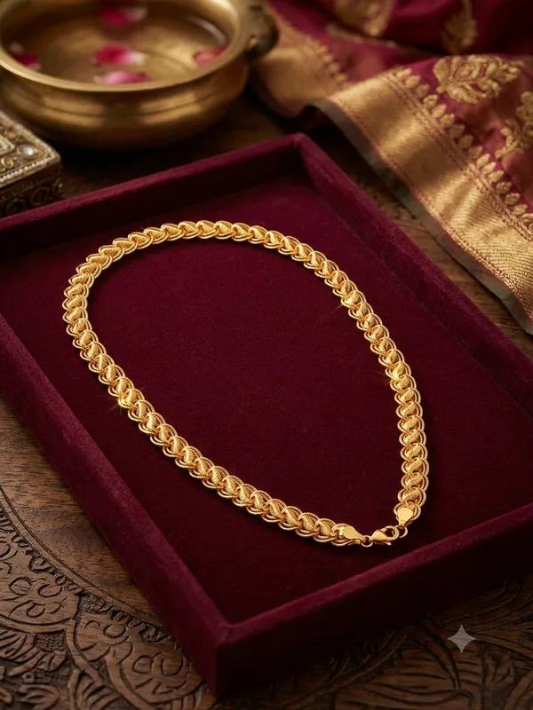 Gold_Brass_Woven_Link_Chain_For_Men