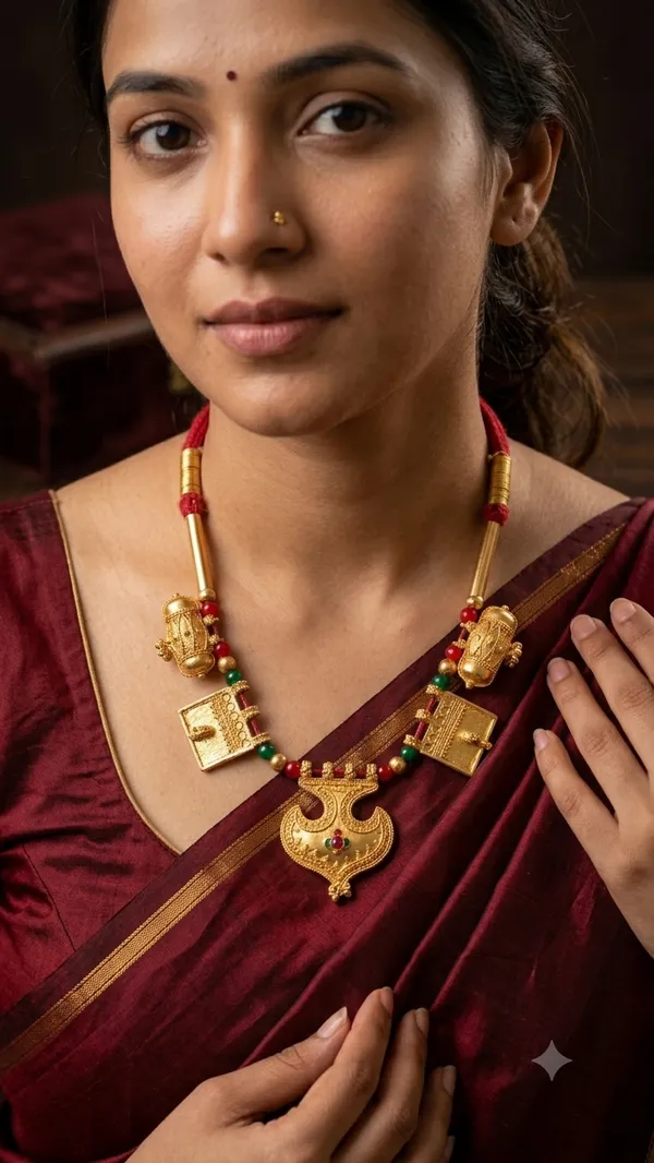 Multicolor_Brass_Temple_Motif_Traditional_Necklace_For_Women