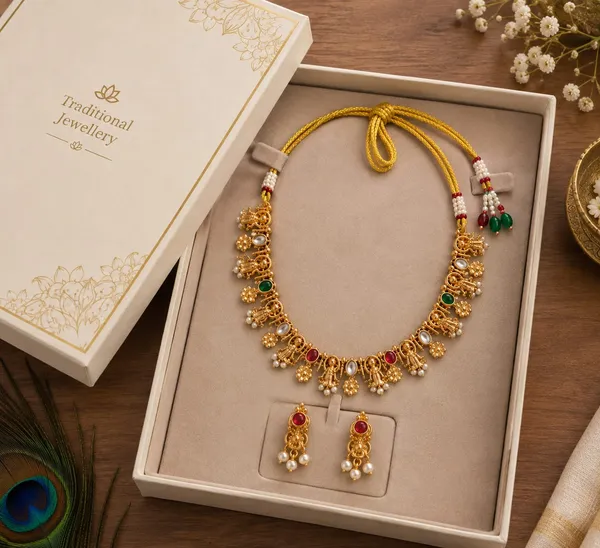 Multicolor_Brass_Traditional_Necklace_And_Earrings_Set_For_Women