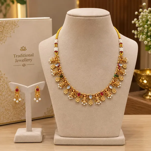 Multicolor_Brass_Traditional_Necklace_And_Earrings_Set_For_Women