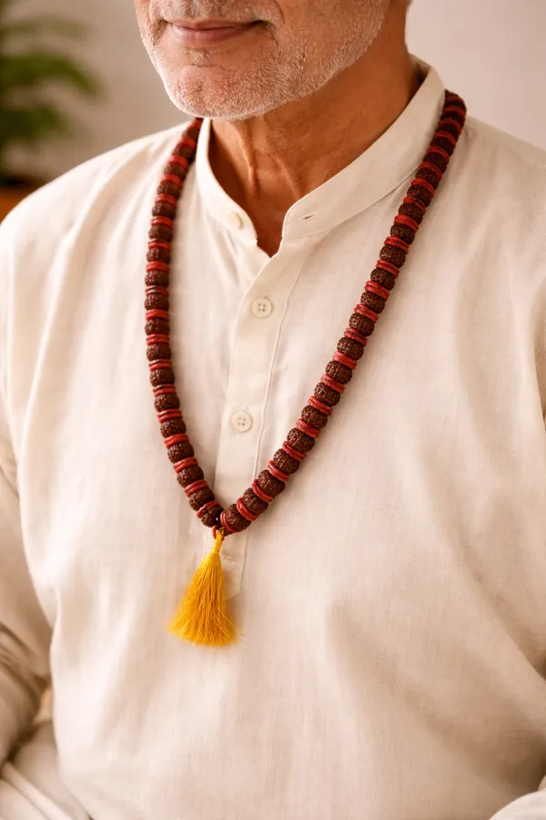 Brown_Red_Rudraksha_Beaded_Prayer_Mala_For_Unisex