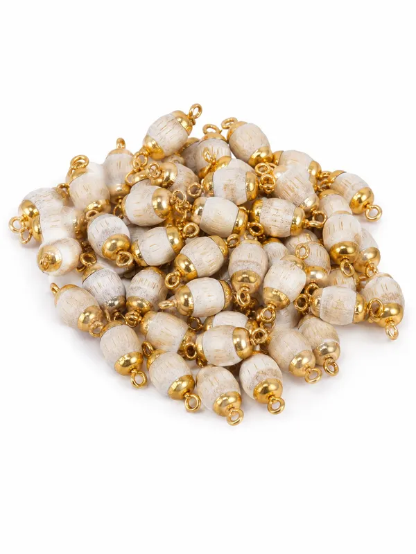 White_Wood_Gold-Tone_Tasbih_Prayer_Bead_Mala_For_Unisex_-_Pack_of_2