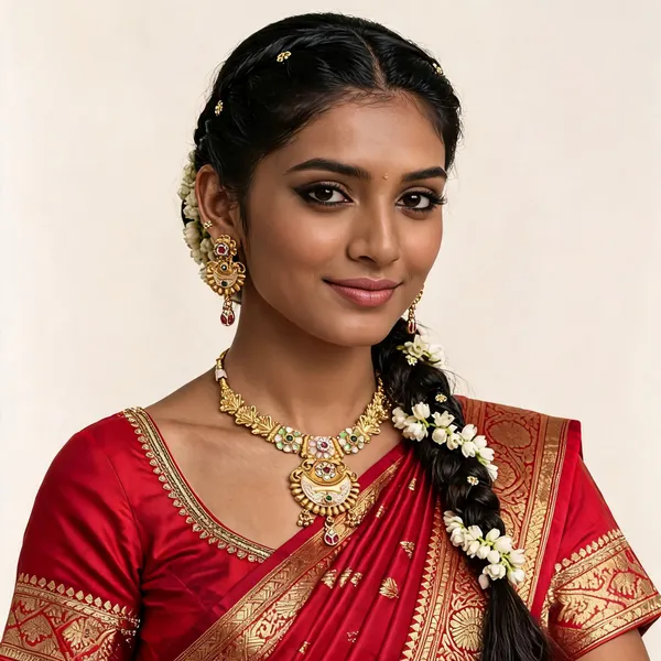 Gold_Brass_Temple_Motif_Necklace_And_Earrings_Set_For_Women