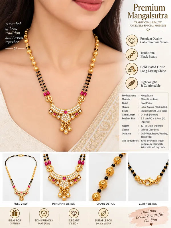 Gold_Black_Brass_Pink_Stone_Mangalsutra_Necklace_For_Women