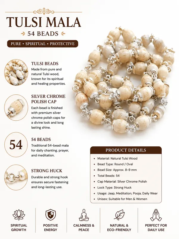Natural_Tulsi_Wood_Silver_Cap_54_Bead_Spiritual_Mala_-_Pack_of_2